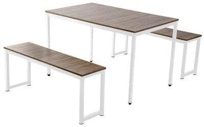 Space-saving dining table, 120x70 cm, for small spaces | Modern kitchen table with a compact design | Ideal for apartments and breakfast nooks (available in white and brown)