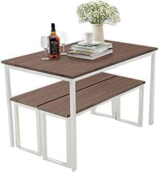 Space-saving dining table, 120x70 cm, for small spaces | Modern kitchen table with a compact design | Ideal for apartments and breakfast nooks (available in white and brown)