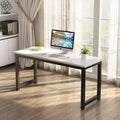 Desk 120*60cm - White/Black - For studying, computers, and businesses, metal frame, plywood top