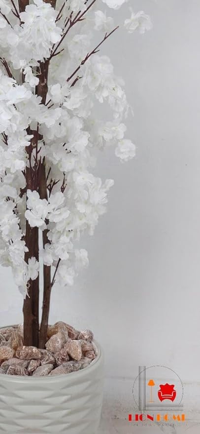 Yasmina Artificial Ornamental Plant 150cm - Dense, Three-Truncal Design - Realistic Artificial Tree for Indoor and Outdoor Use with Plastic Pot, Gravel, and Lush Leaves - Multiple Color Options