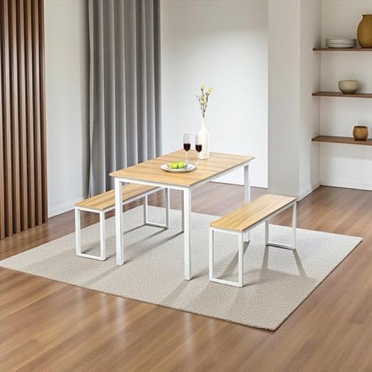Modern dining table with a compact and practical design for small spaces, 1.2m x 70cm, white