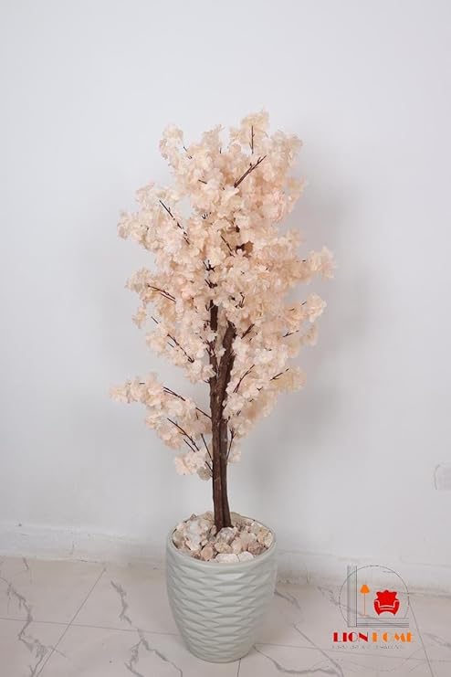 Artificial jasmine plant, 150cm tall, with a dense, three-trunk design, a realistic artificial tree for indoor and outdoor use, complete with a plastic pot, pebbles, and Simon.