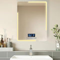 Smart LED mirror with Bluetooth technology, anti-fog, touch control, built-in heater, speaker, digital clock, temperature and date display, 3 adjustable lighting modes, 80x55cm, modern style