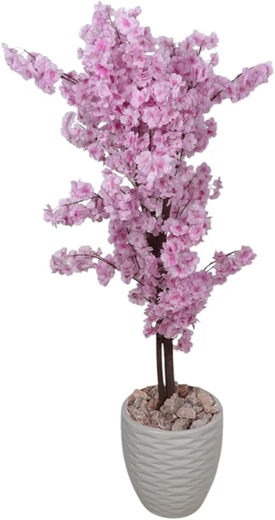 Yasmina Artificial Ornamental Plant 150cm - Dense Three-Trunk Design - Realistic Artificial Tree for Indoor and Outdoor Use with Plastic Pot, Pebbles and Green Leaves - Multi-Plush Floral