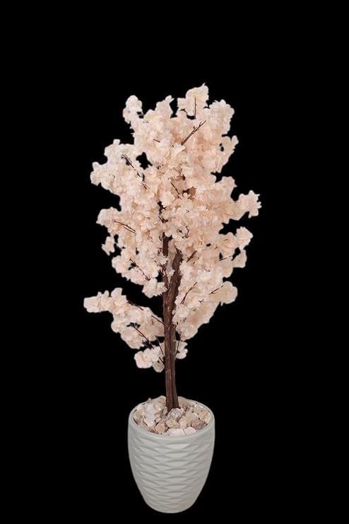 Artificial jasmine plant, 150cm tall, with a dense, three-trunk design, a realistic artificial tree for indoor and outdoor use, complete with a plastic pot, pebbles, and Simon.