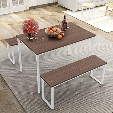 Space-saving dining table, 120x70 cm, for small spaces | Modern kitchen table with a compact design | Ideal for apartments and breakfast nooks (available in white and brown)