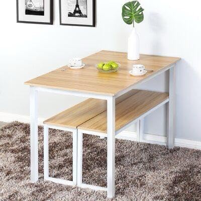 Modern dining table with a compact and practical design for small spaces, 1.2m x 70cm, white