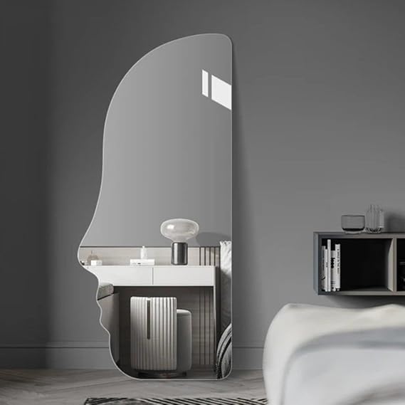 Smart touch-screen wall mirror with LED lighting, 165×65 cm - Full-length anti-fog decorative mirror with 3 adjustable lighting modes (warm, neutral, white), dimmable brightness, memory function, and frameless polished glass.