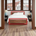 150cm Metal Bed - Red * Brown - Chamlil Wood - A wonderful blend of modern simplicity and elegant luxury