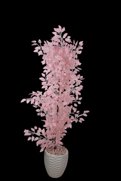 Artificial Benjamina plant, dense and realistic, with a wooden stem, plastic leaves and decorative pebbles in a pot for decoration, available in multiple colors for indoor and outdoor use, 1.65 meters (height).
