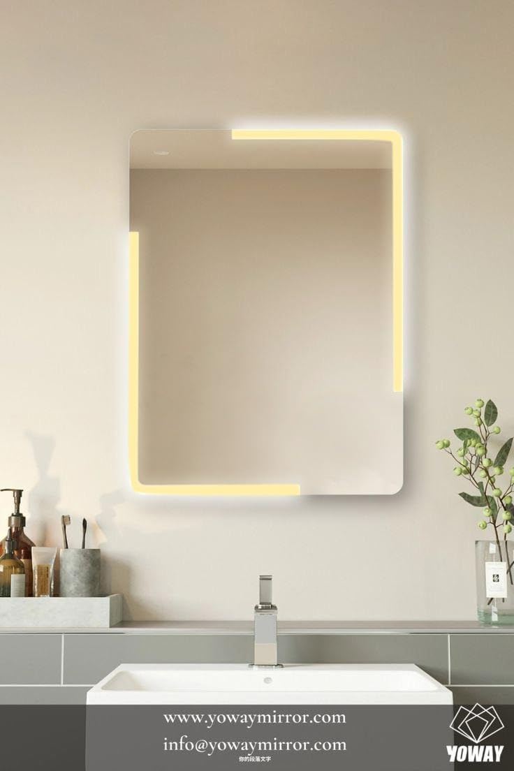 Smart LED mirror with Bluetooth technology, anti-fog, touch control, built-in heater, speaker, digital clock, temperature and date display, 3 adjustable lighting modes, 80x55cm, modern style