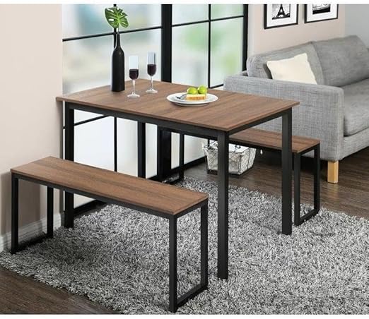 120x70cm dining table for small spaces, a modern, space-saving kitchen table for apartments and breakfast nooks | Choose black or brown