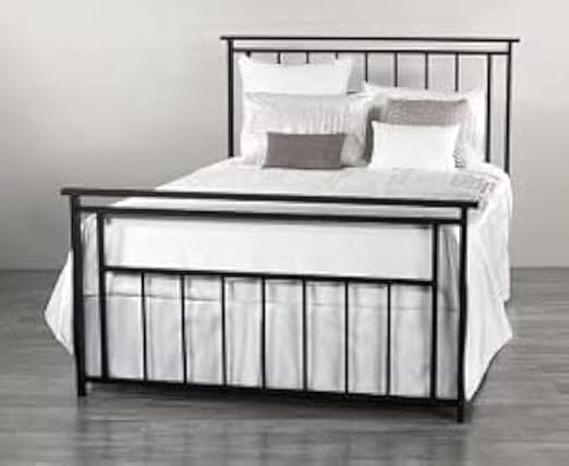 Adult iron bed with metal frame, English style, including headboard, black color, measuring 1.10m long x 1.50m wide x 20cm high, 20kg