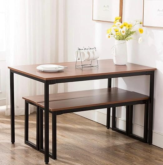 120x70cm dining table for small spaces, a modern, space-saving kitchen table for apartments and breakfast nooks | Choose black or brown