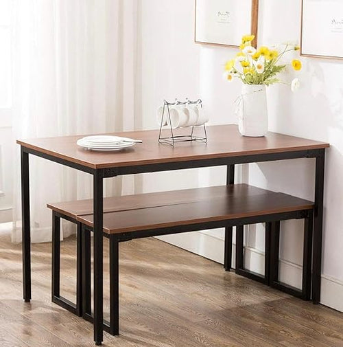 120x70cm dining table for small spaces, a modern, space-saving kitchen table for apartments and breakfast nooks | Choose black or brown