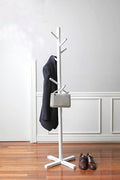 White metal clothes hanger