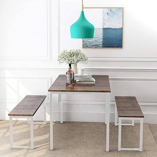 Space-saving dining table, 120x70 cm, for small spaces | Modern kitchen table with a compact design | Ideal for apartments and breakfast nooks (available in white and brown)