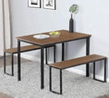 Metal dining table made of wood, brown