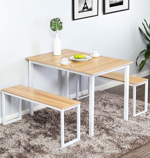 Modern dining table with a compact and practical design for small spaces, 1.2m x 70cm, white