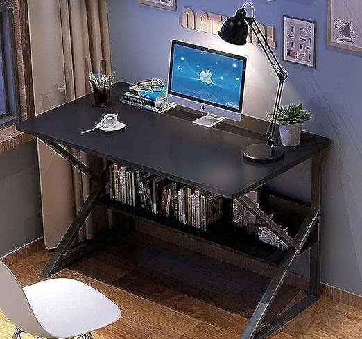 Black metal desk, 1.20 meters
