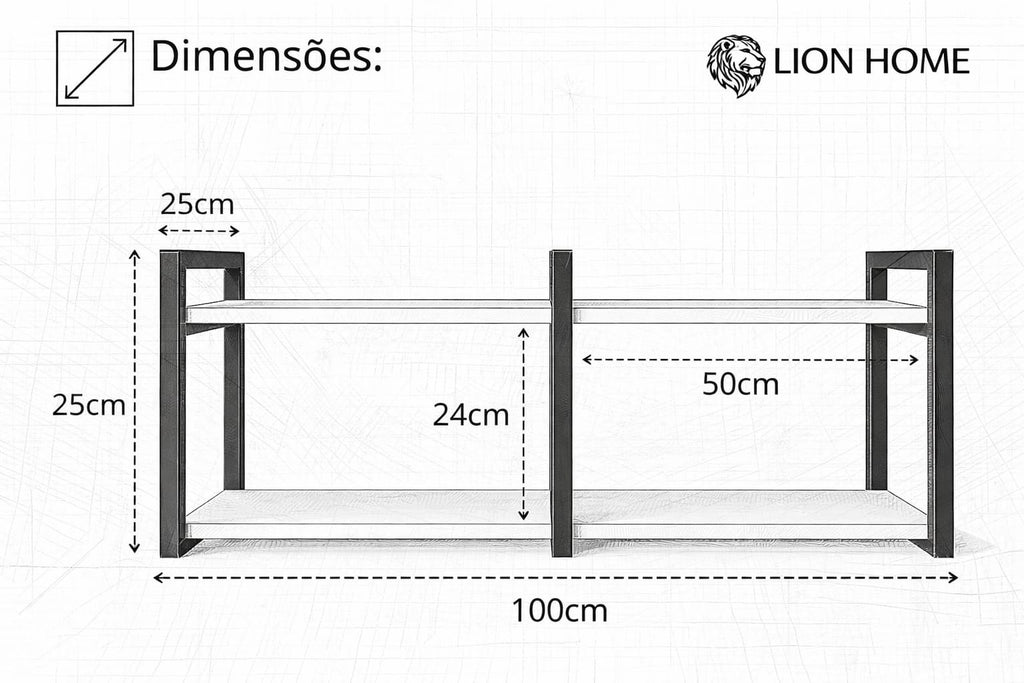 Modern wall shelf unit made of metal and plywood – contemporary multi-shelf design