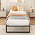 Metal bed frame (90 cm x 2 m), single-size with steel support; easy to assemble, noise-free, and requires no box spring; 30 cm height, black.