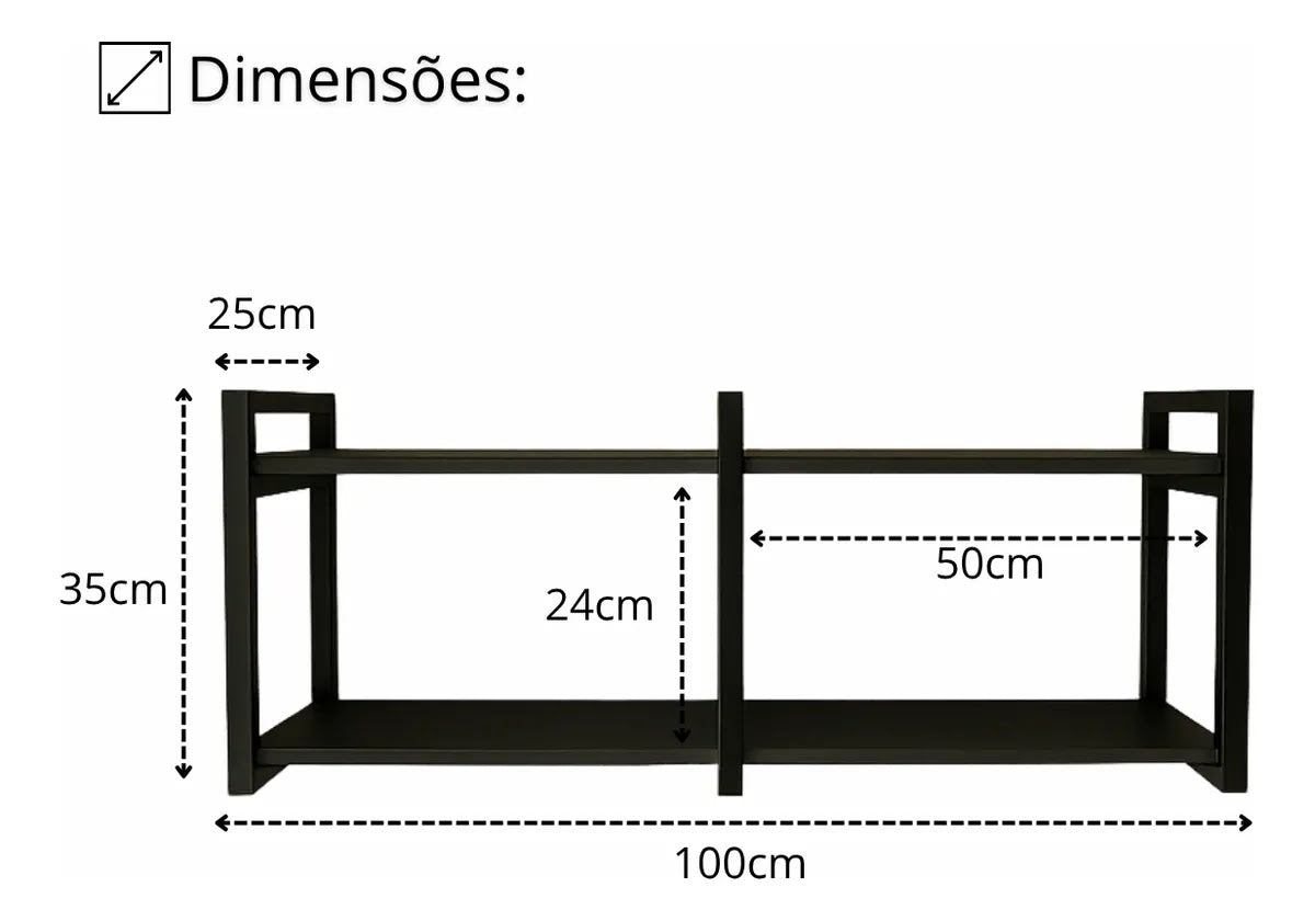 Modern wall shelf unit - metal and plywood - contemporary multi-shelf design