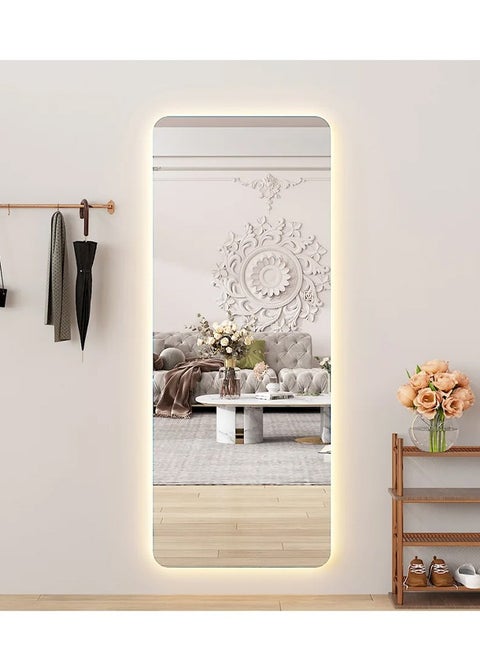 Full-length, rectangular, high-definition LED wall-mounted mirror measuring 80 x 180 cm