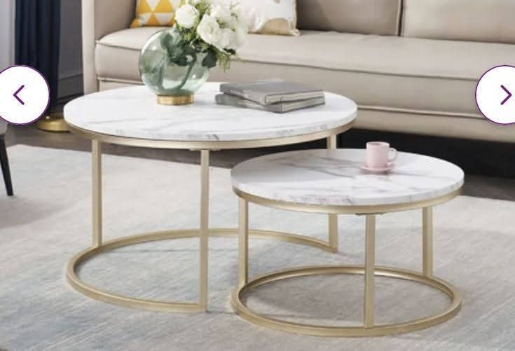Two-piece nesting coffee table