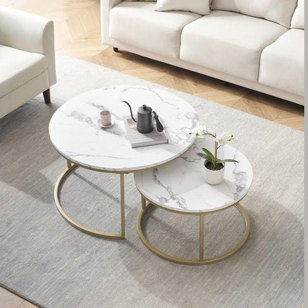 Two-piece nesting coffee table