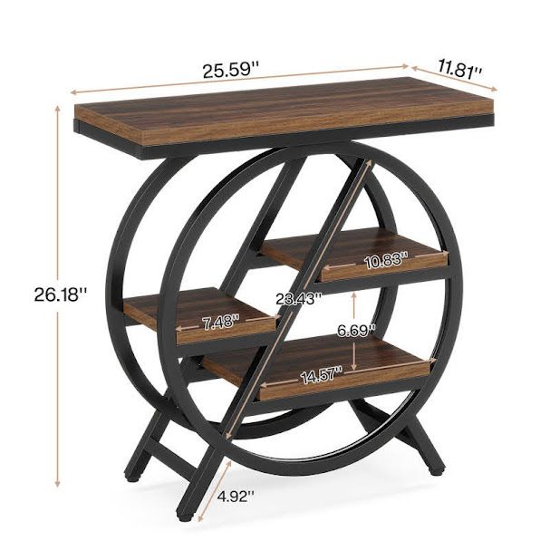 side table with a geometric design