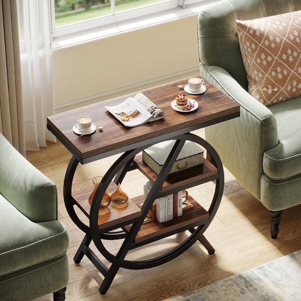side table with a geometric design