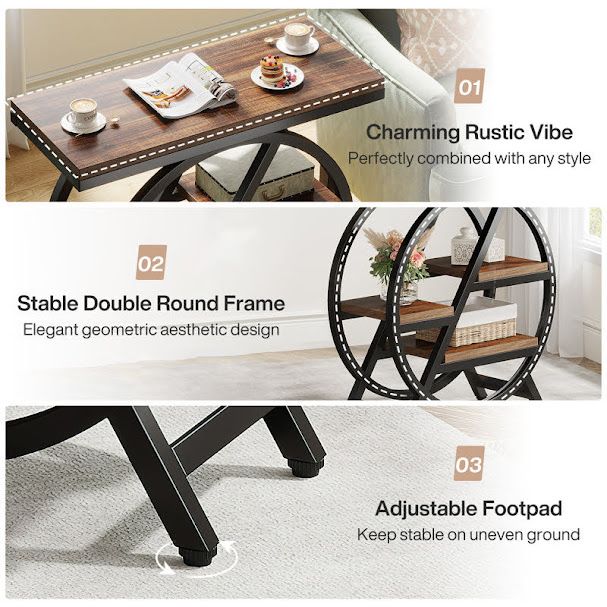 side table with a geometric design
