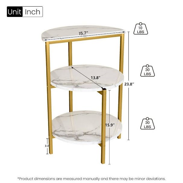 Side table with three shelves