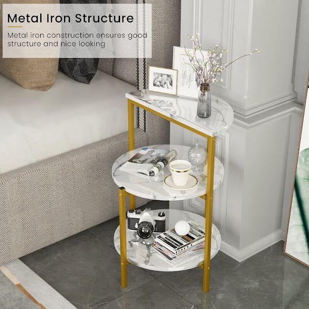 Side table with three shelves