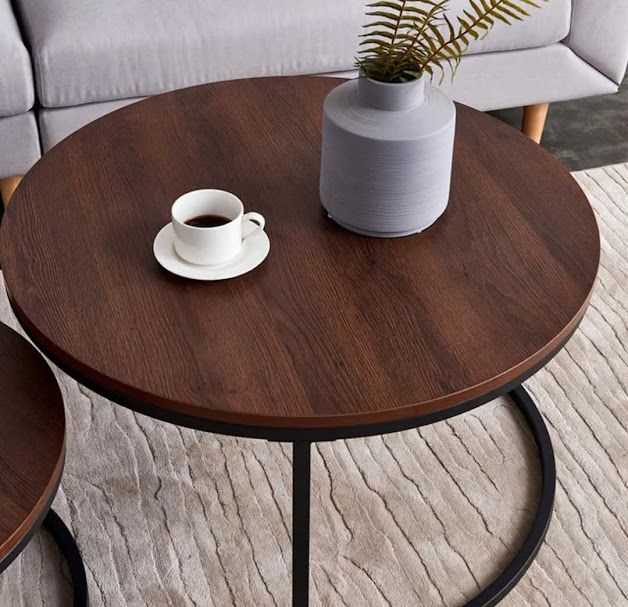 nesting table, two pieces