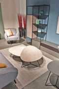 Two-piece oval-shaped center table