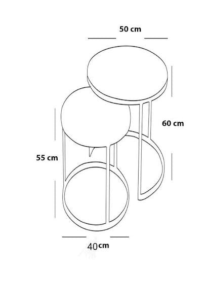 Two-piece nesting table