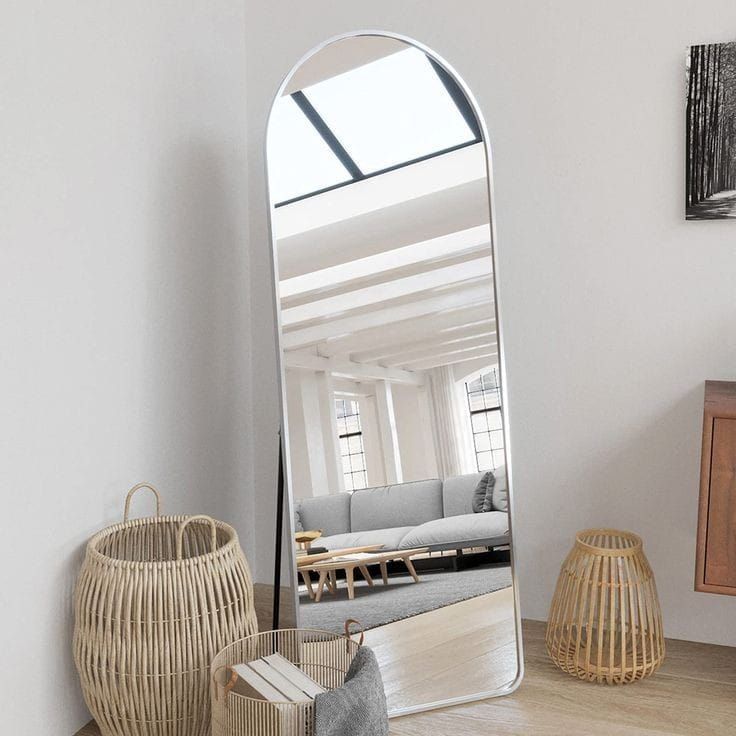 Full-length mirrors, silver color