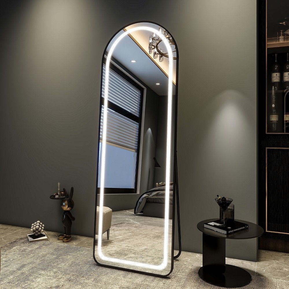 Full-length LED mirror - touch-operated, three colors