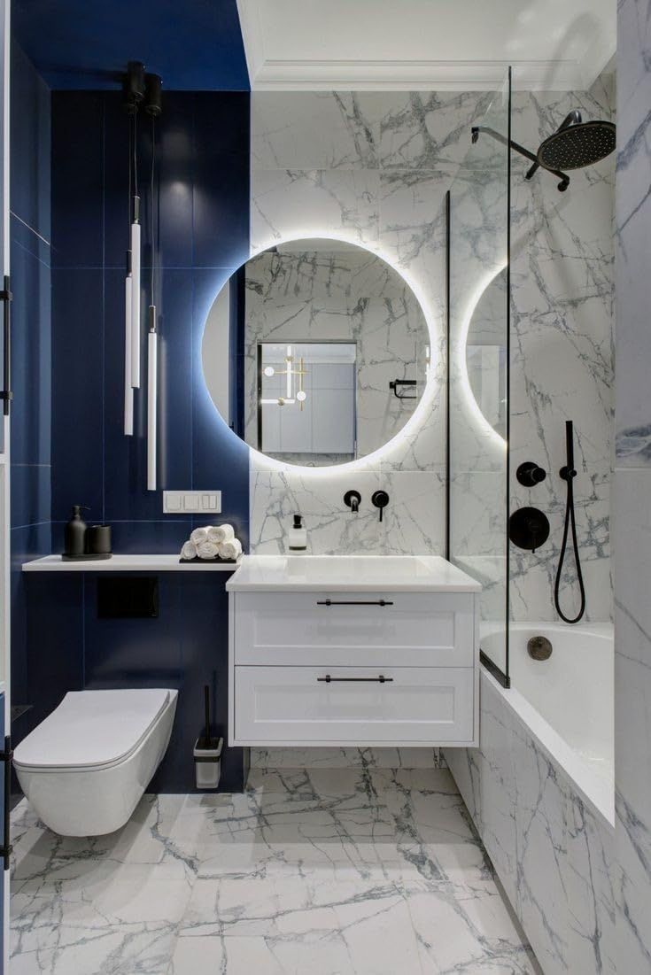 White LED mirror, 80 cm diameter
