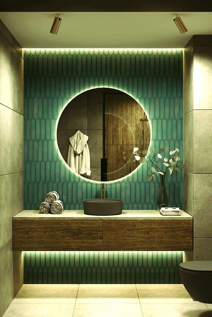 White LED mirror, 80 cm diameter