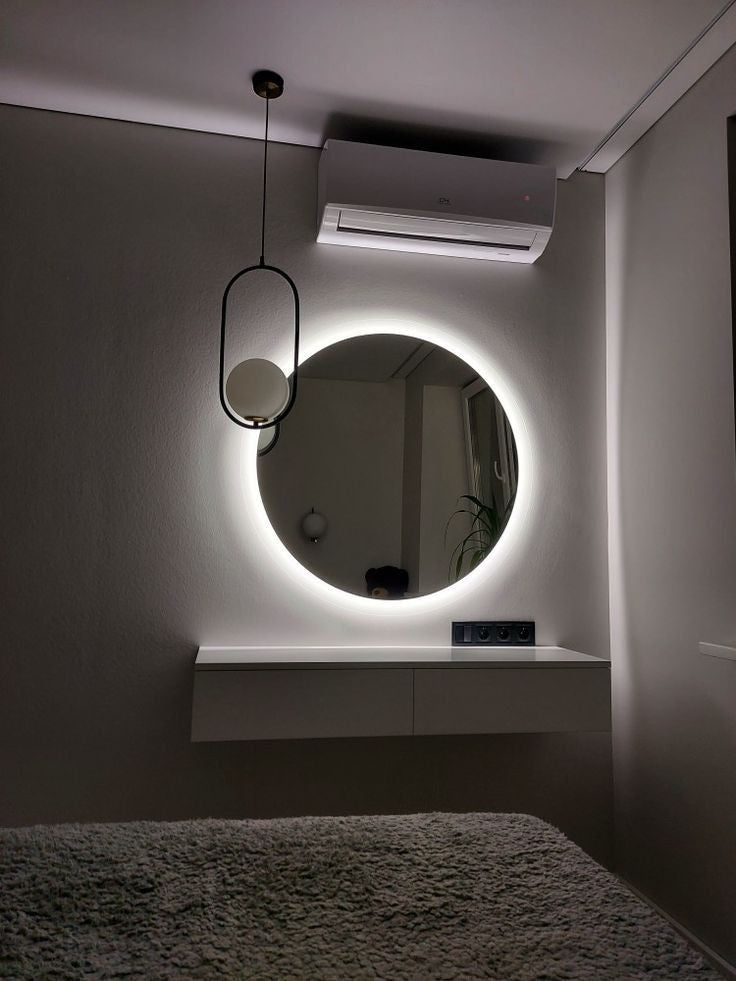 White LED mirror, 80 cm diameter