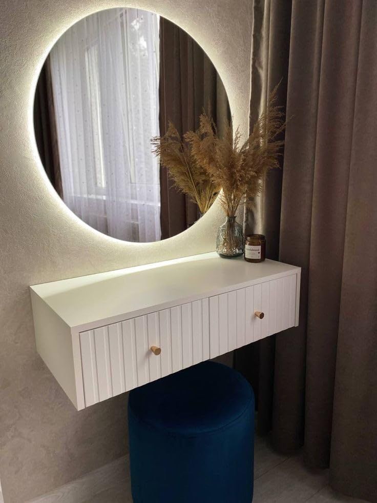 White LED mirror, 80 cm diameter
