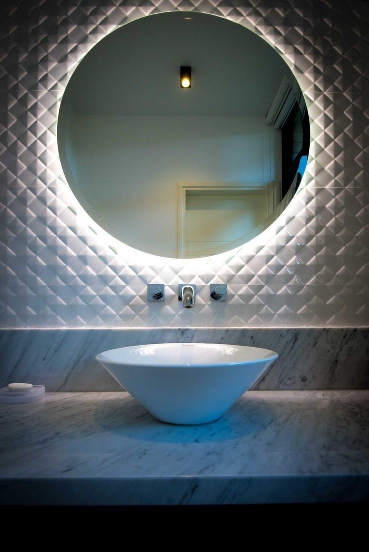 White LED mirror, 80 cm diameter