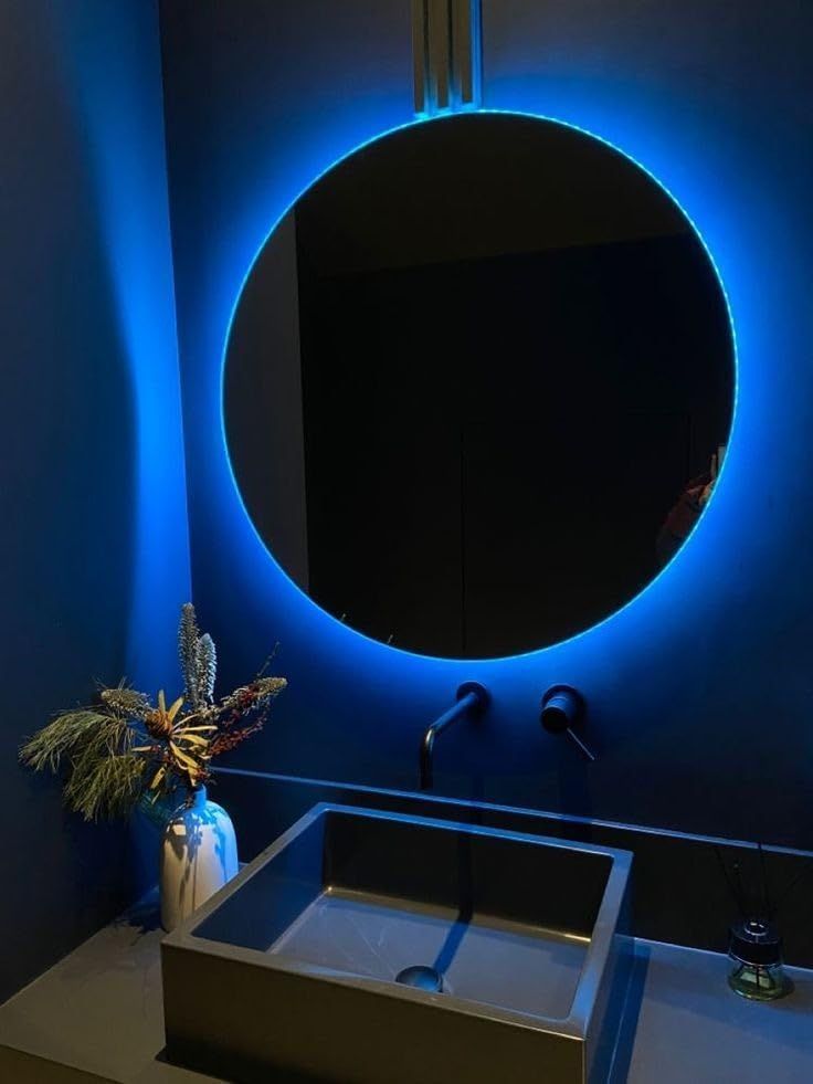 LED Mirror - Blue - 80cm