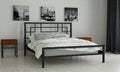 Metal bed, geometric design, 160cm