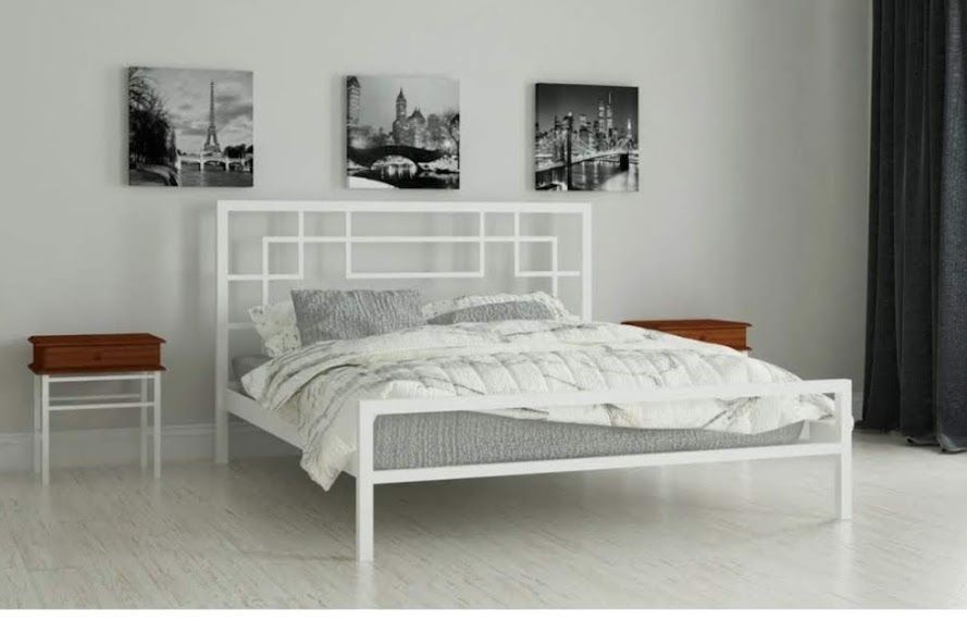 Metal bed 160 geometric design