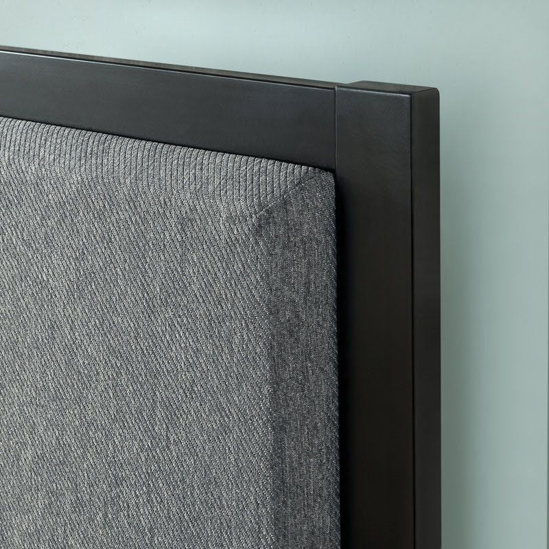 160cm metal bed with upholstered backrest