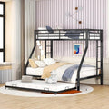 Metal bunk bed with three beds